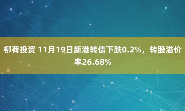 柳荷投资 11月19日新港转债下跌0.2%，转股溢价率26.68%