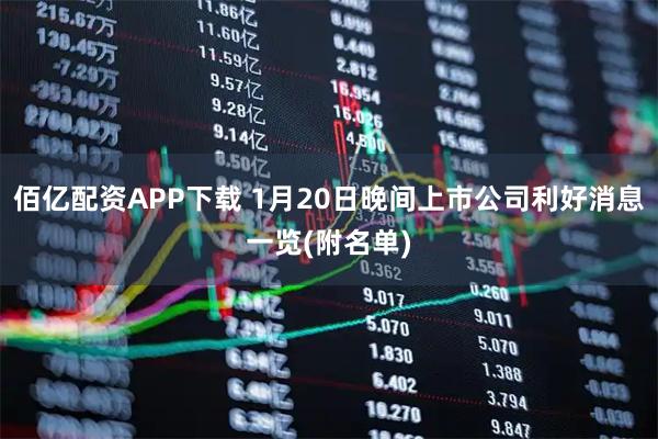 佰亿配资APP下载 1月20日晚间上市公司利好消息一览(附名单)