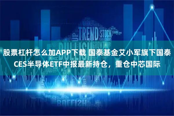 股票杠杆怎么加APP下载 国泰基金艾小军旗下国泰CES半导体ETF中报最新持仓，重仓中芯国际